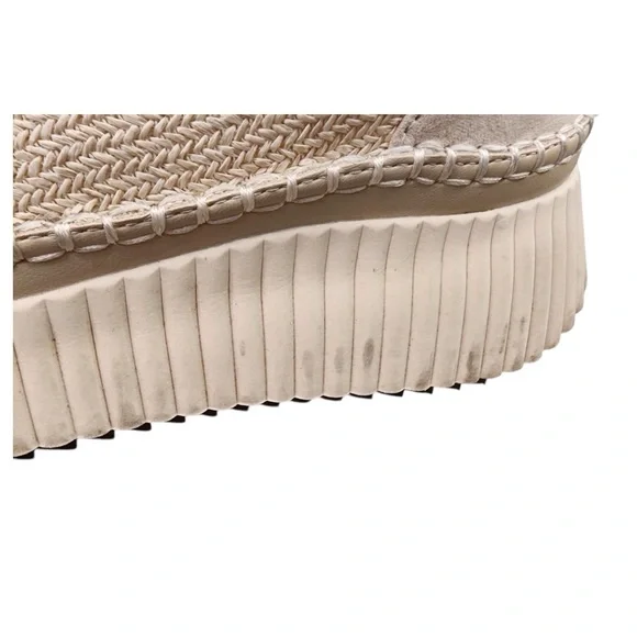 DOLCE VITA Dannis Cream Sneakers Shoes Woven Stitching 8M Casual Modern Platform - Picture 10 of 16